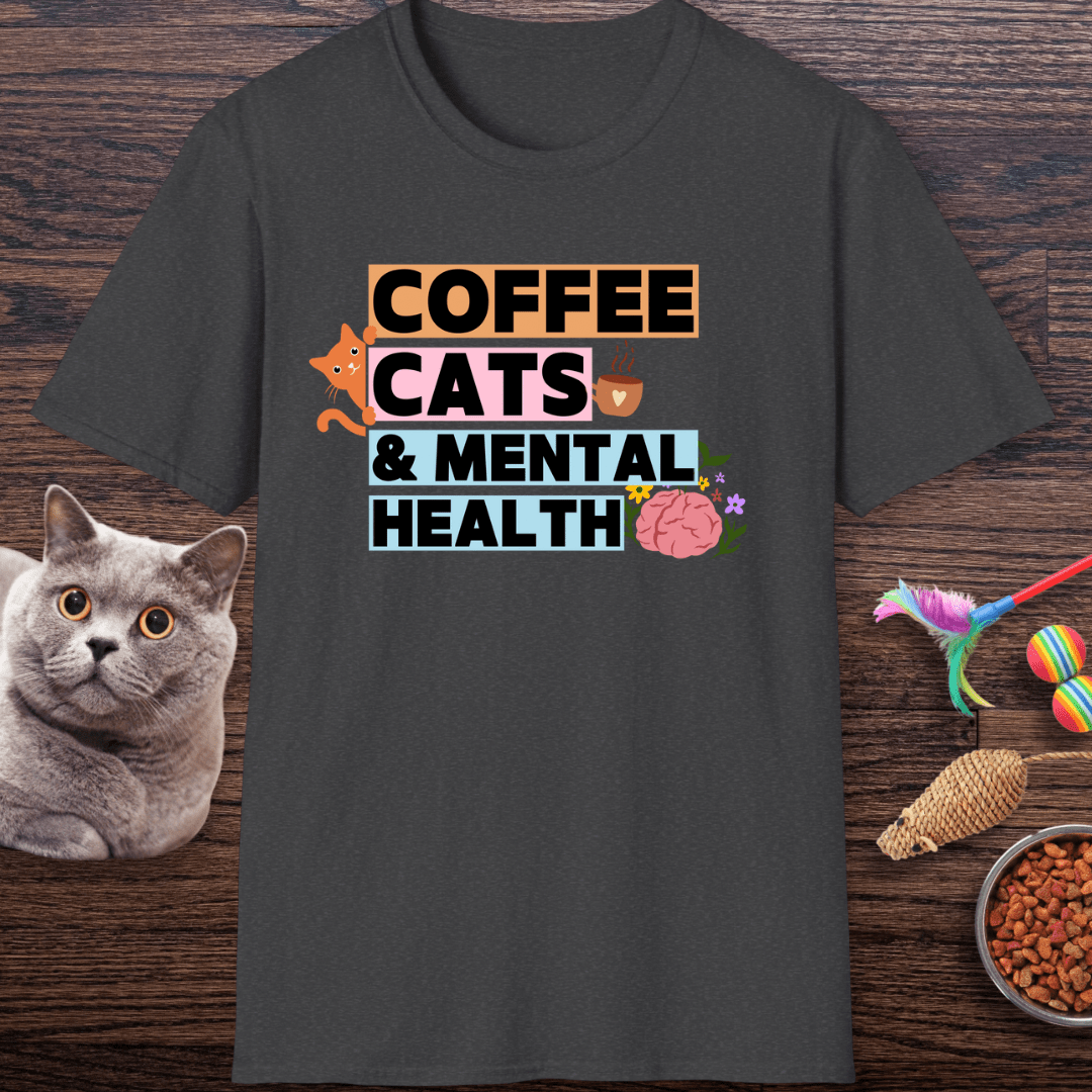 Coffee, Cats & Mental Health T-Shirt