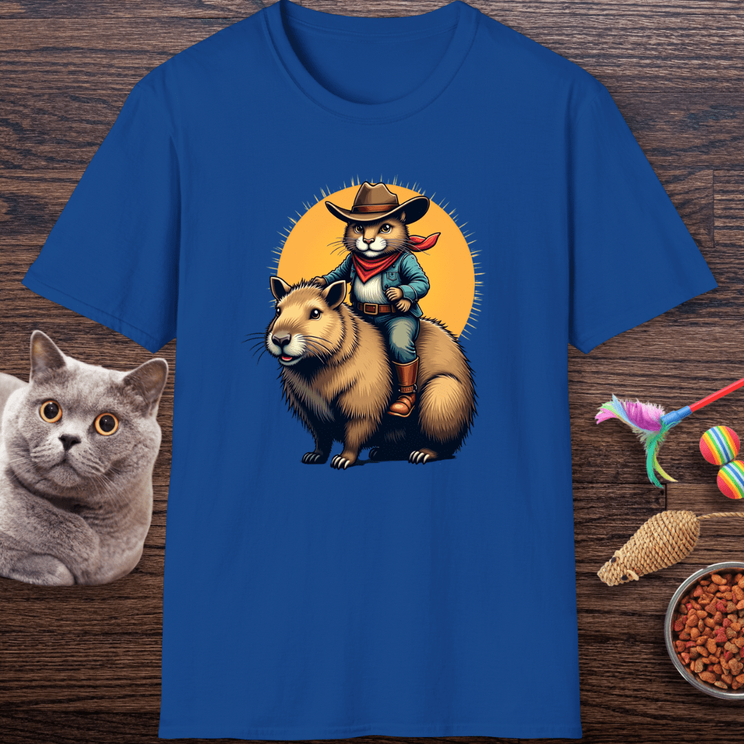 Cowboy Cat Riding Capybara T-Shirt
