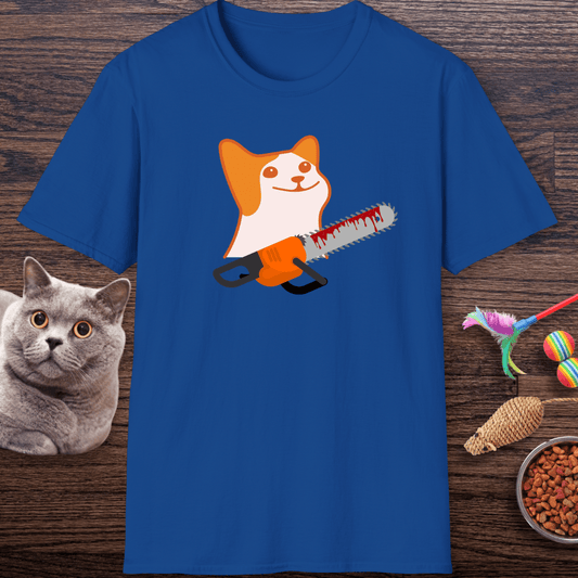 Creepy Cat With Chainsaw T-Shirt
