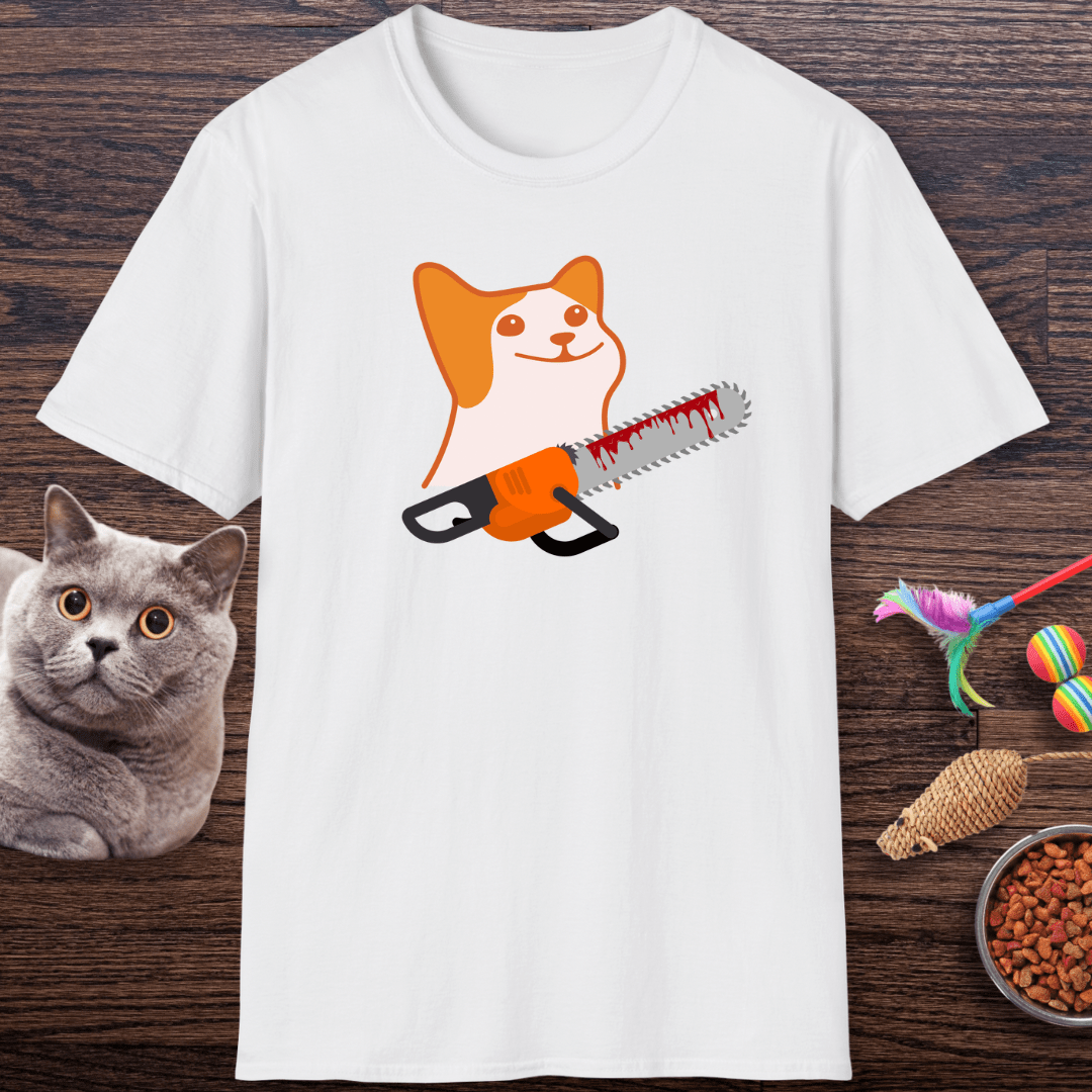Creepy Cat With Chainsaw T-Shirt