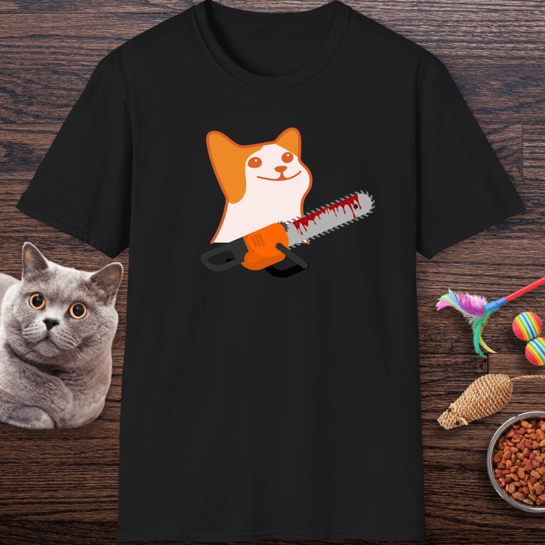 Creepy Cat With Chainsaw T-Shirt