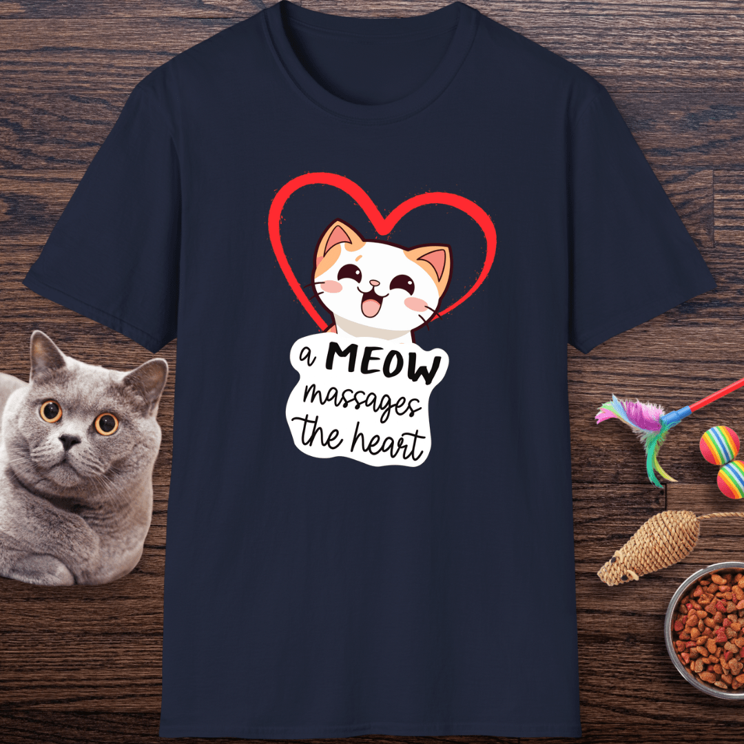 Heart Massaging Meow Cat T-Shirt