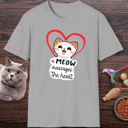 Heart Massaging Meow Cat T-Shirt