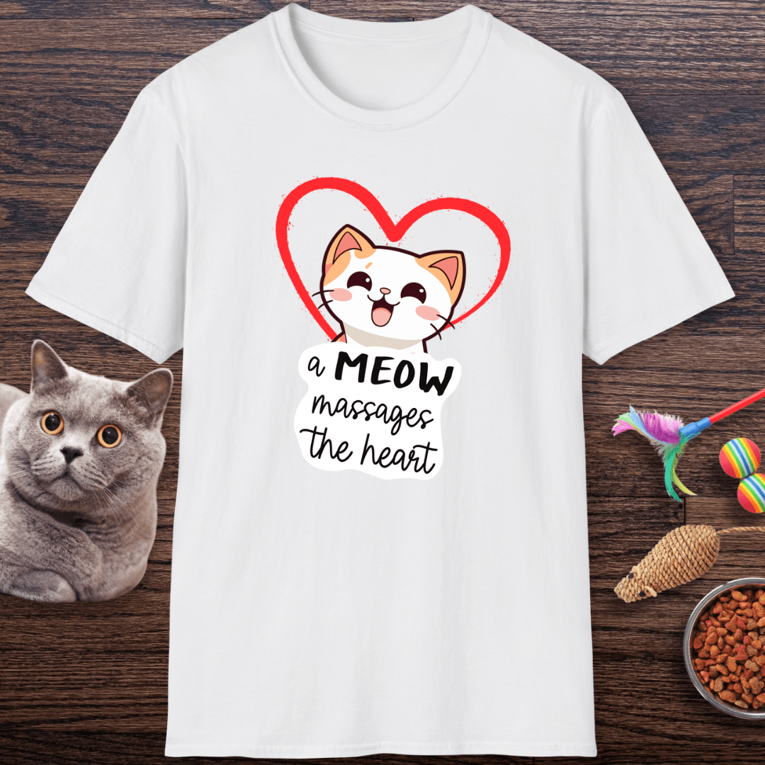 Heart Massaging Meow Cat T-Shirt