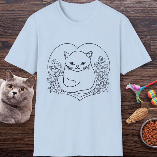 Heartful Wildflower Cat T-Shirt