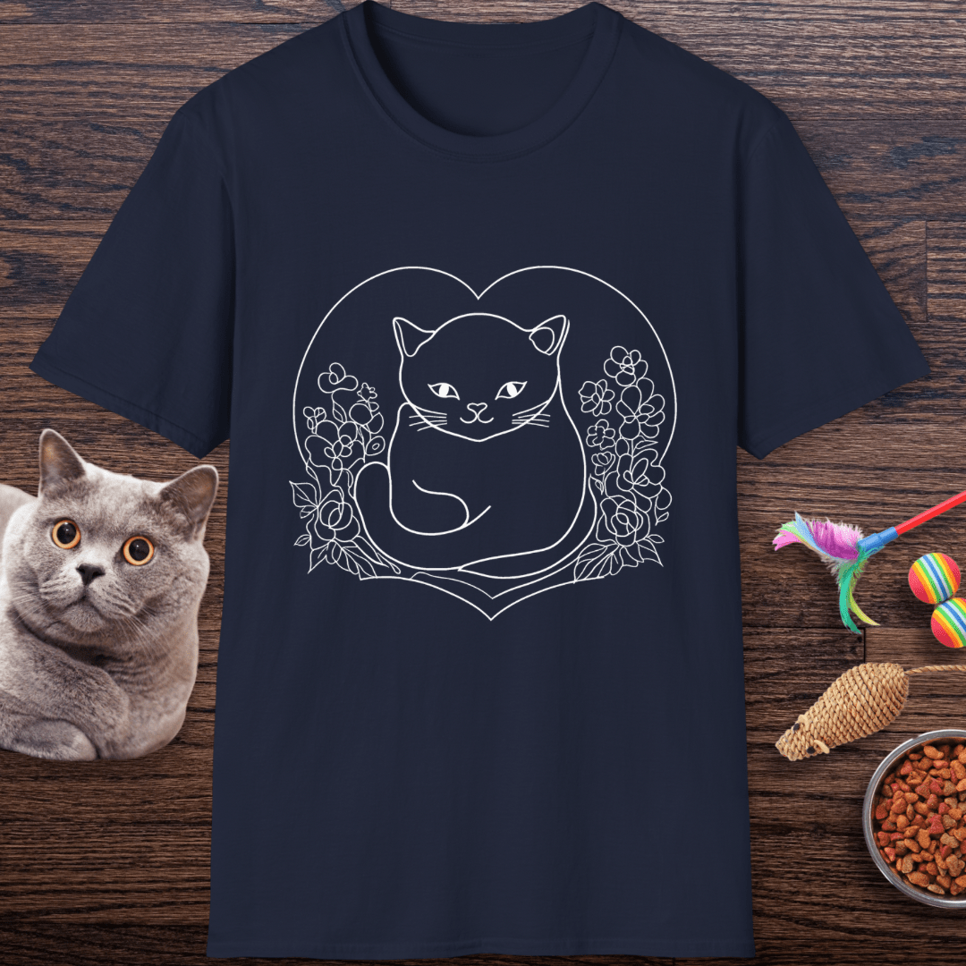 Heartful Wildflower Cat T-Shirt