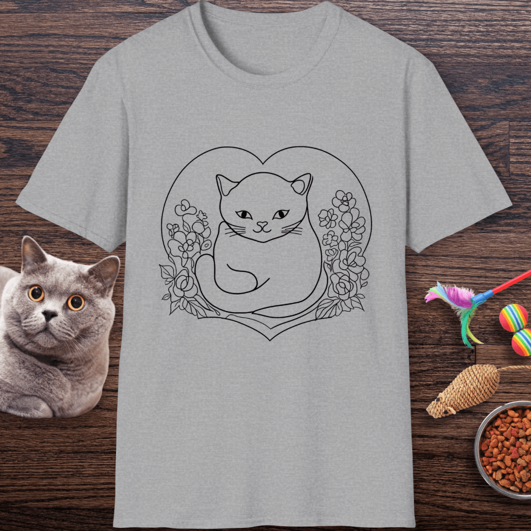 Heartful Wildflower Cat T-Shirt