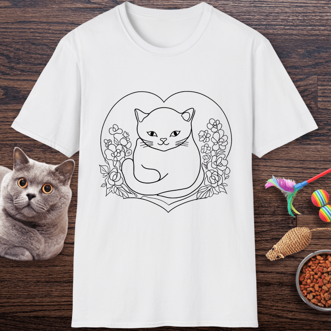 Heartful Wildflower Cat T-Shirt