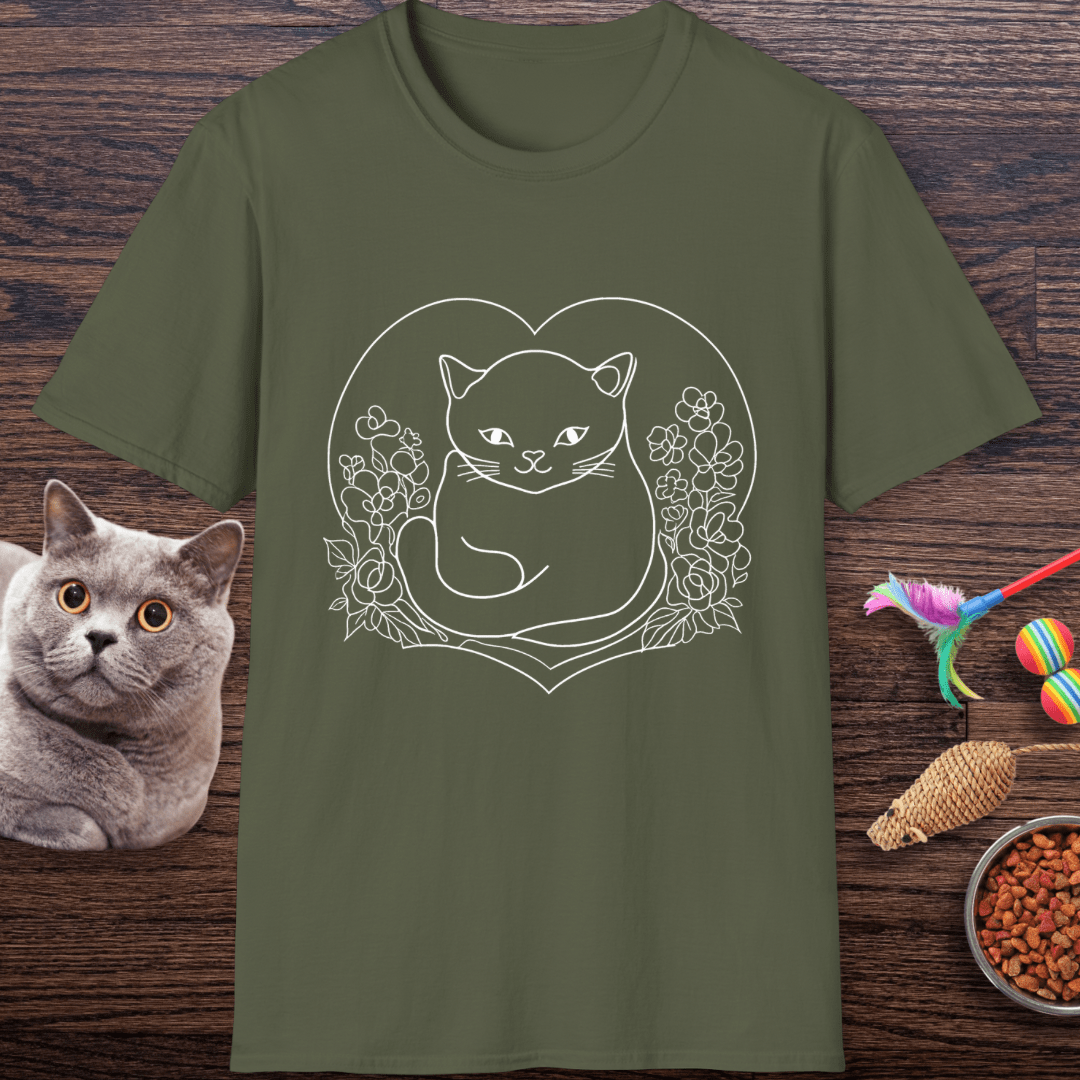 Heartful Wildflower Cat T-Shirt