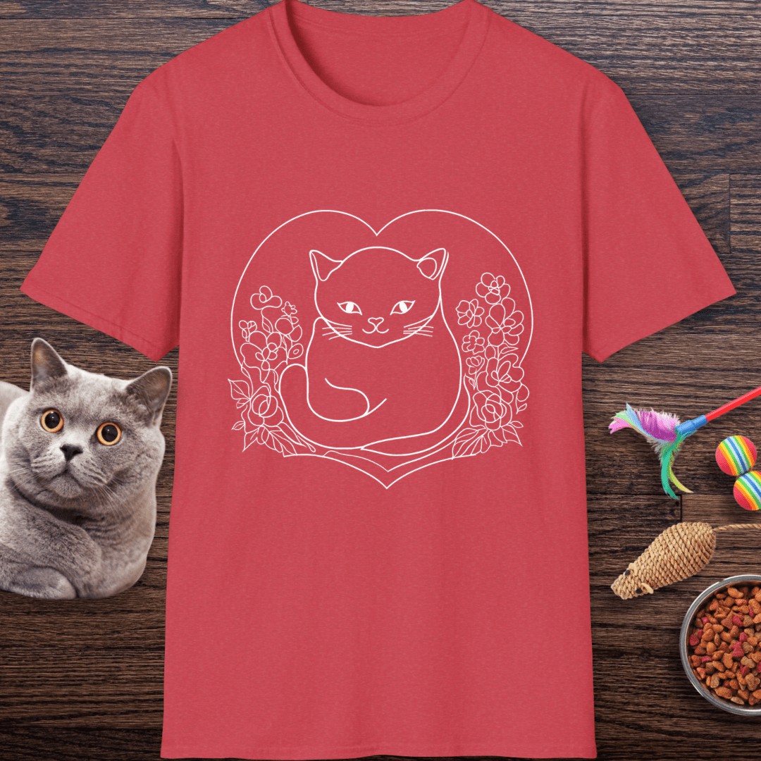 Heartful Wildflower Cat T-Shirt