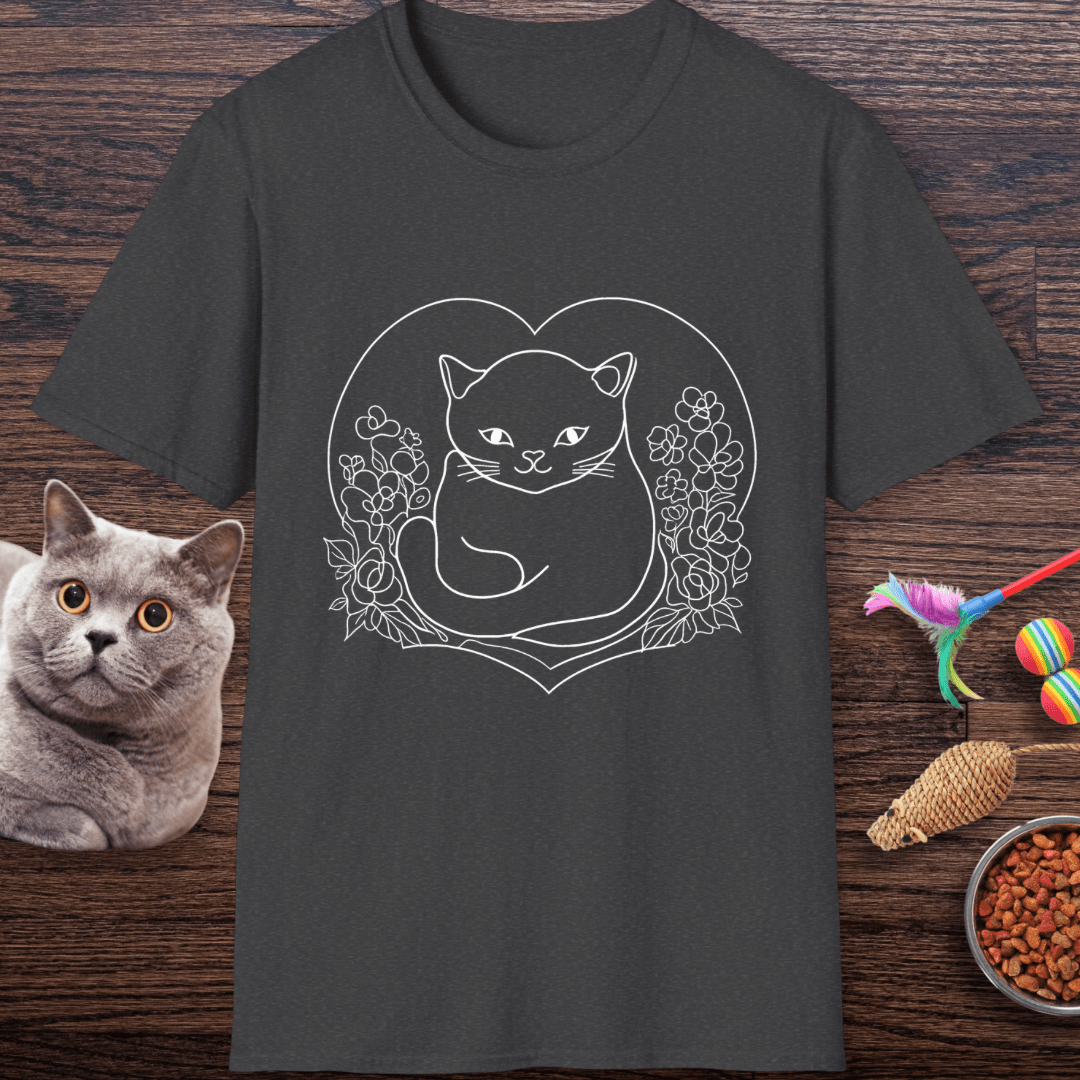 Heartful Wildflower Cat T-Shirt