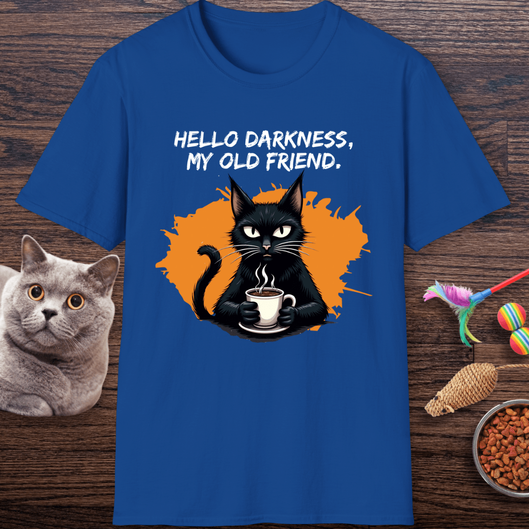 Hello Darkness, My Old Friend (Coffee Cat) T-Shirt