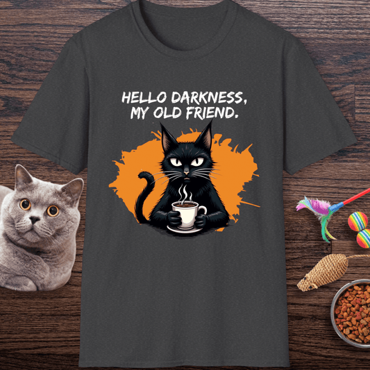 Hello Darkness, My Old Friend (Coffee Cat) T-Shirt