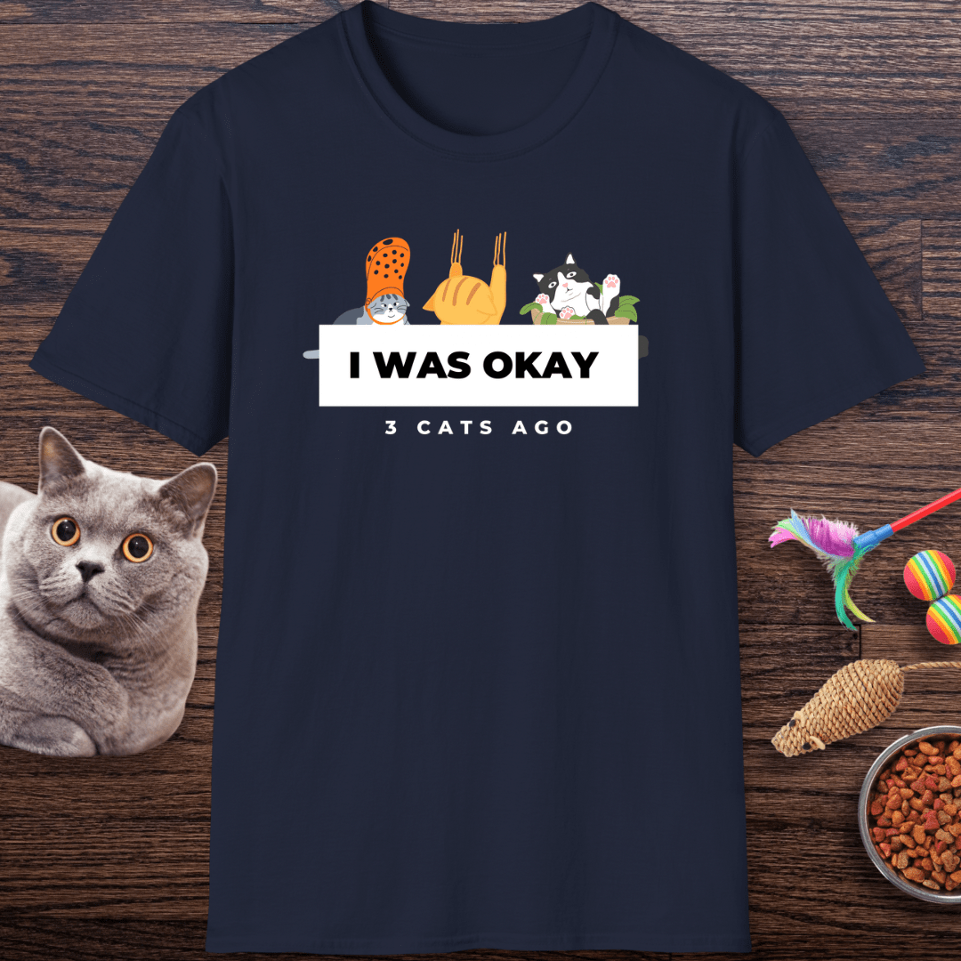 I Was Okay 3 Cats Ago T-Shirt