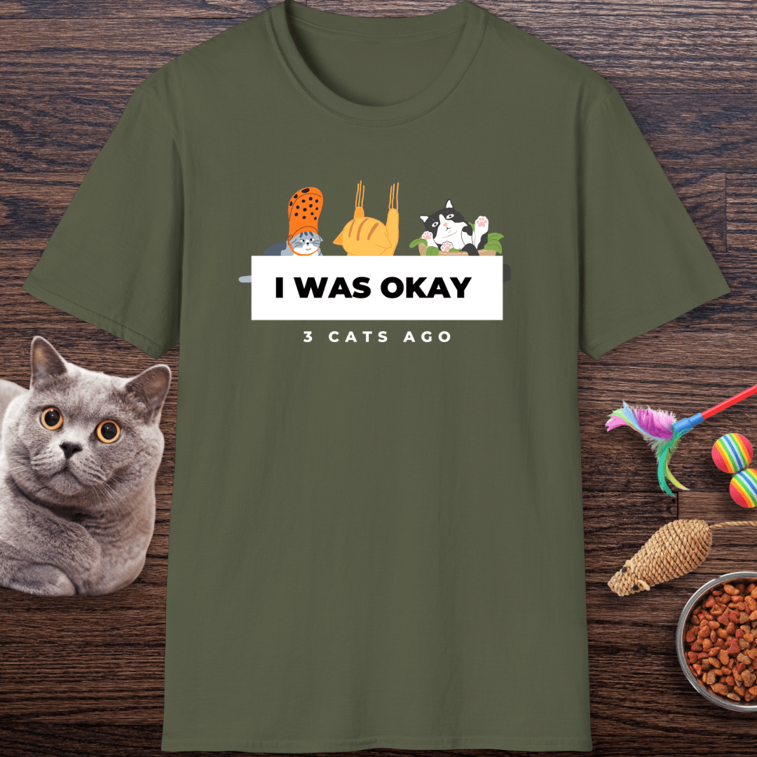 I Was Okay 3 Cats Ago T-Shirt