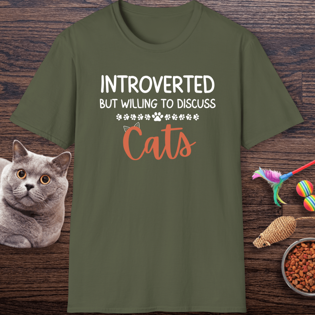 Introverted But Willing To Discuss Cats T-Shirt