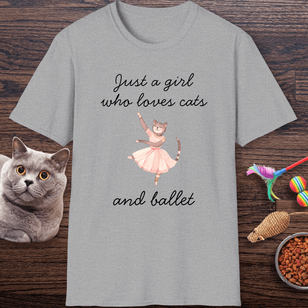 Just a Girl Who Loves Cats and Ballet T-Shirt