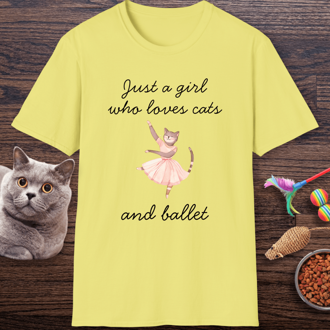 Just a Girl Who Loves Cats and Ballet T-Shirt