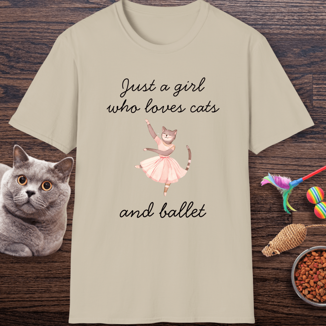 Just a Girl Who Loves Cats and Ballet T-Shirt