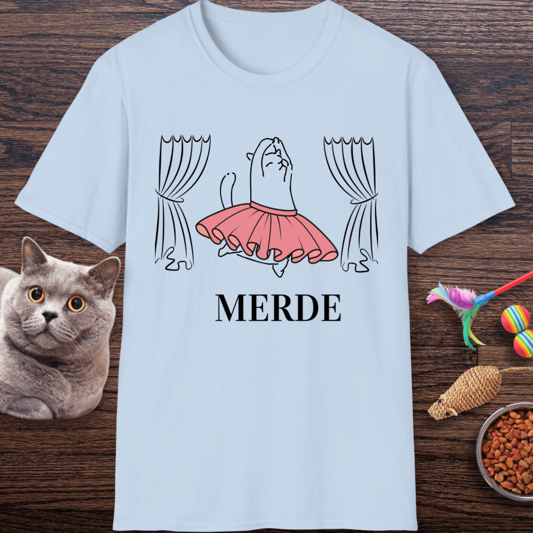 Merde - Break a Leg Ballet Cat T-Shirt