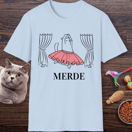 Merde - Break a Leg Ballet Cat T-Shirt
