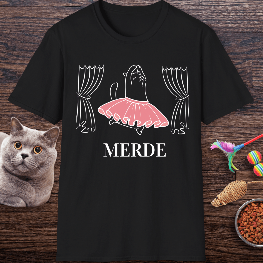 Merde - Break a Leg Ballet Cat T-Shirt