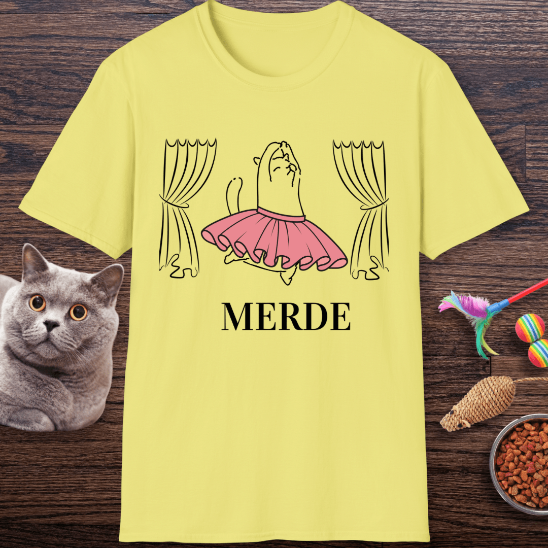 Merde - Break a Leg Ballet Cat T-Shirt