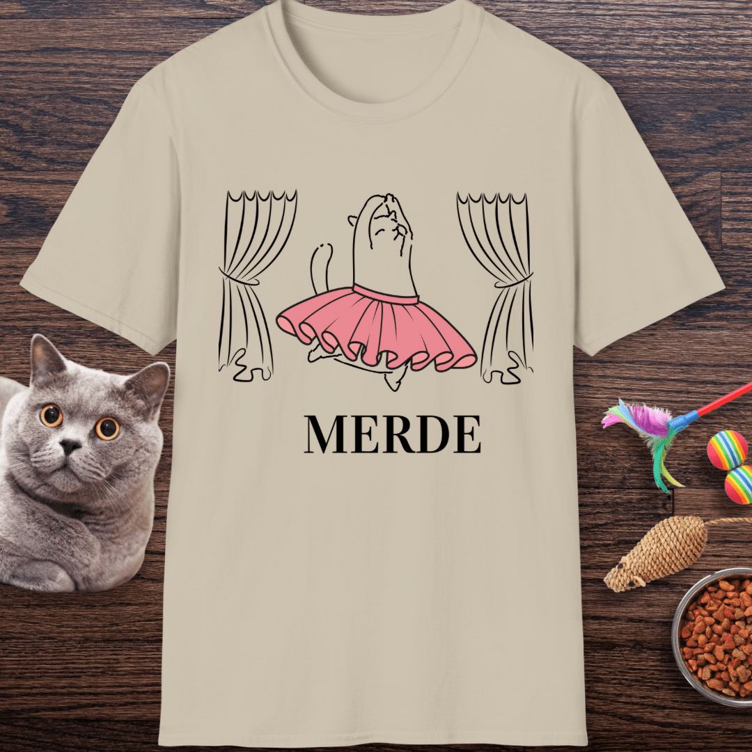 Merde - Break a Leg Ballet Cat T-Shirt