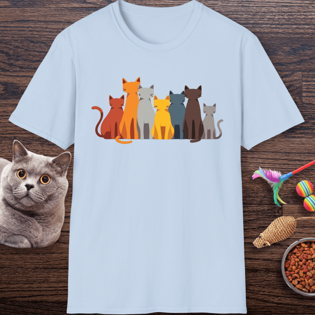 Cat Crowd Color Block T-Shirt