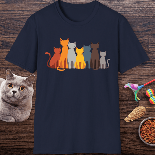 Cat Crowd Color Block T-Shirt