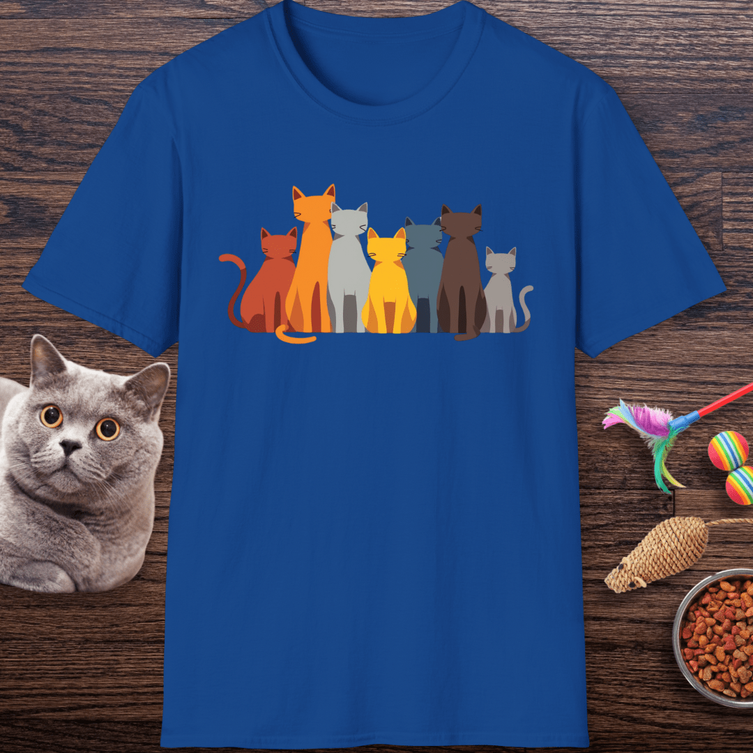 Cat Crowd Color Block T-Shirt